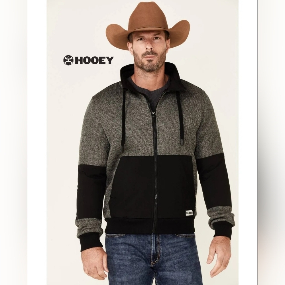 HOOEY Gray & Black Tech Fleece Zip-Front Jacket - Small